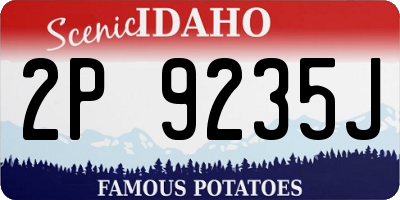 ID license plate 2P9235J