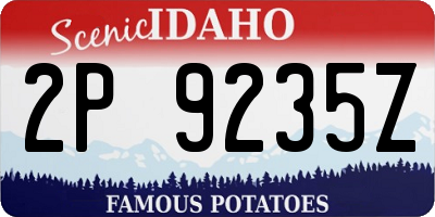 ID license plate 2P9235Z