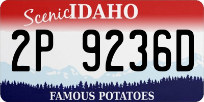 ID license plate 2P9236D