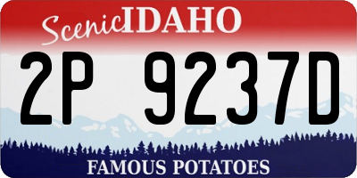 ID license plate 2P9237D