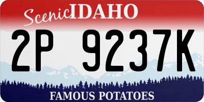 ID license plate 2P9237K