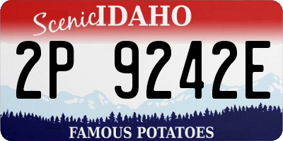 ID license plate 2P9242E