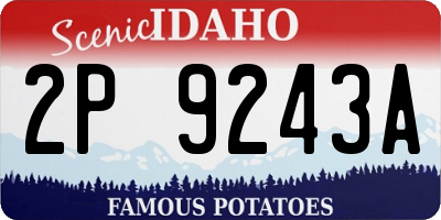 ID license plate 2P9243A