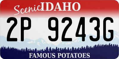 ID license plate 2P9243G