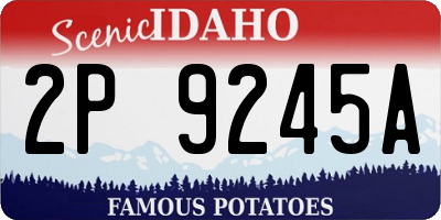 ID license plate 2P9245A