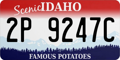 ID license plate 2P9247C