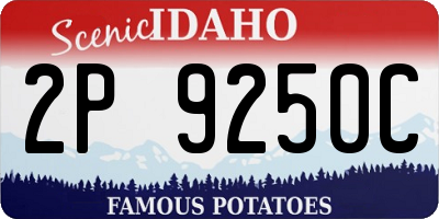ID license plate 2P9250C