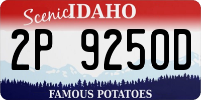 ID license plate 2P9250D