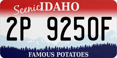 ID license plate 2P9250F