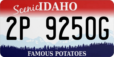 ID license plate 2P9250G