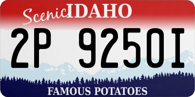 ID license plate 2P9250I