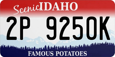 ID license plate 2P9250K