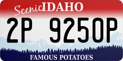 ID license plate 2P9250P
