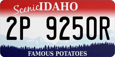 ID license plate 2P9250R