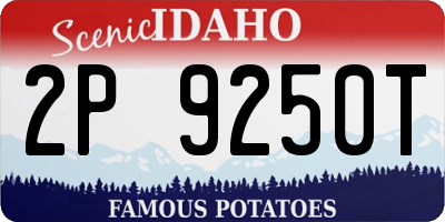 ID license plate 2P9250T