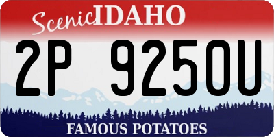 ID license plate 2P9250U