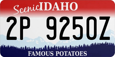 ID license plate 2P9250Z