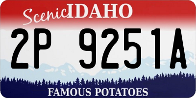 ID license plate 2P9251A