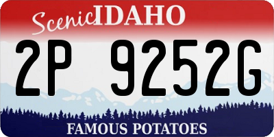 ID license plate 2P9252G
