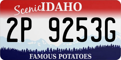 ID license plate 2P9253G