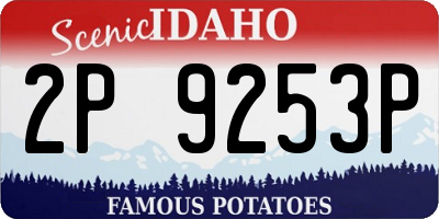ID license plate 2P9253P