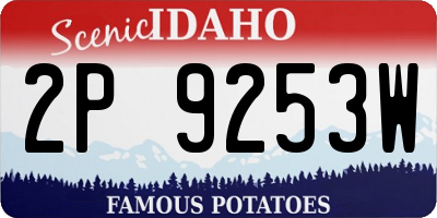 ID license plate 2P9253W