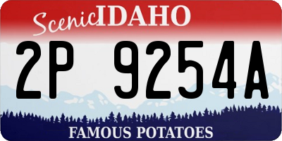 ID license plate 2P9254A