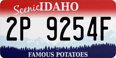 ID license plate 2P9254F