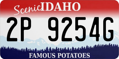 ID license plate 2P9254G