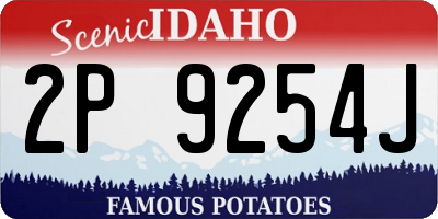 ID license plate 2P9254J