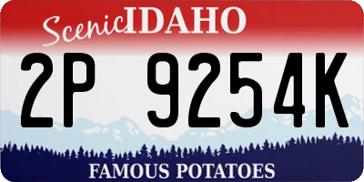 ID license plate 2P9254K