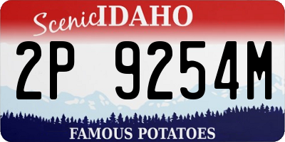 ID license plate 2P9254M