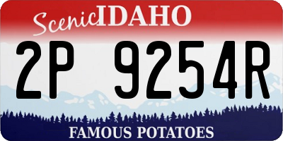 ID license plate 2P9254R