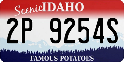 ID license plate 2P9254S