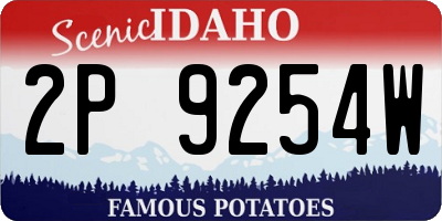 ID license plate 2P9254W