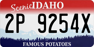 ID license plate 2P9254X