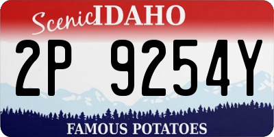 ID license plate 2P9254Y