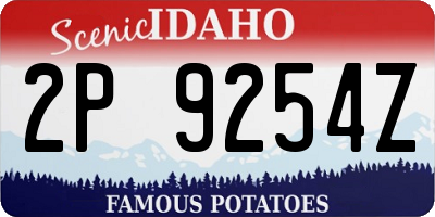 ID license plate 2P9254Z