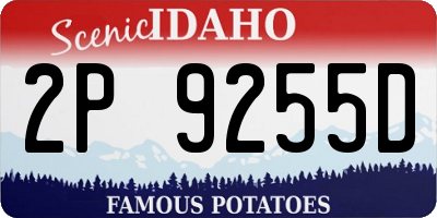 ID license plate 2P9255D