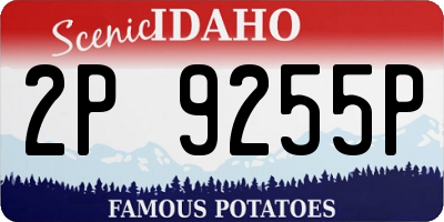 ID license plate 2P9255P
