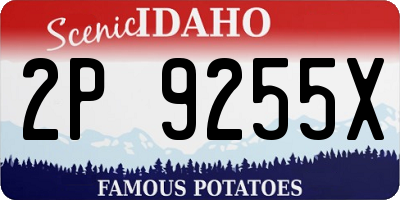 ID license plate 2P9255X