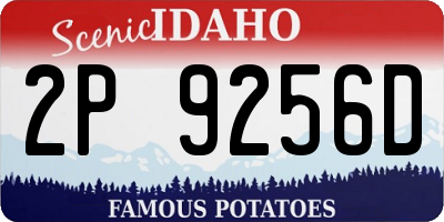 ID license plate 2P9256D
