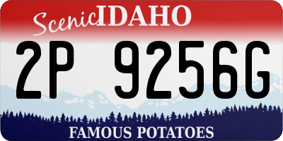 ID license plate 2P9256G