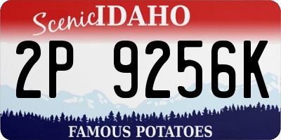 ID license plate 2P9256K