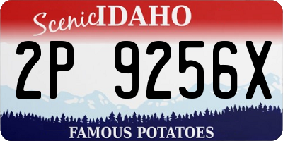 ID license plate 2P9256X