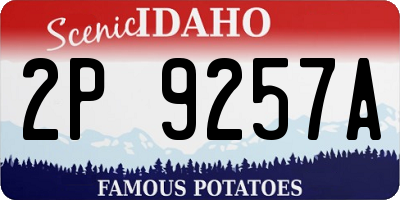 ID license plate 2P9257A