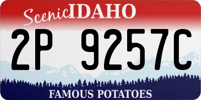 ID license plate 2P9257C