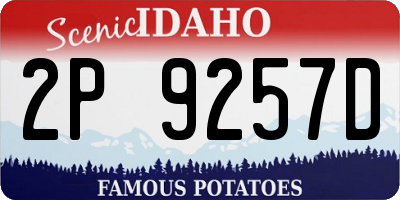 ID license plate 2P9257D