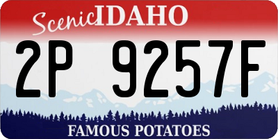 ID license plate 2P9257F