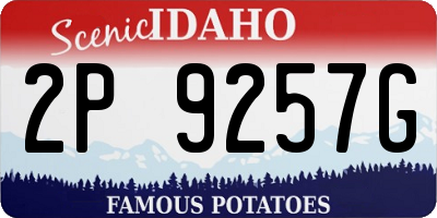 ID license plate 2P9257G